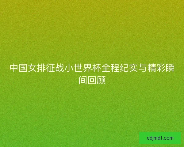 中国女排征战小世界杯全程纪实与精彩瞬间回顾